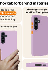 Nomfy Hoesje Geschikt voor Samsung S23 FE Hoesje Siliconen Cover Case - Hoes Geschikt voor Samsung Galaxy S23 FE Hoes Back Case - 2-PACK - Lila