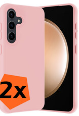 Nomfy Hoesje Geschikt voor Samsung S23 FE Hoesje Siliconen Cover Case - Hoes Geschikt voor Samsung Galaxy S23 FE Hoes Back Case - 2-PACK - Lichtroze