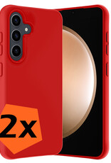 Nomfy Hoesje Geschikt voor Samsung S23 FE Hoesje Siliconen Cover Case - Hoes Geschikt voor Samsung Galaxy S23 FE Hoes Back Case - 2-PACK - Rood