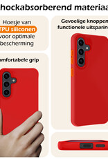 Nomfy Hoesje Geschikt voor Samsung S23 FE Hoesje Siliconen Cover Case - Hoes Geschikt voor Samsung Galaxy S23 FE Hoes Back Case - 2-PACK - Rood