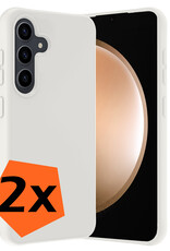 Nomfy Hoesje Geschikt voor Samsung S23 FE Hoesje Siliconen Cover Case - Hoes Geschikt voor Samsung Galaxy S23 FE Hoes Back Case - 2-PACK - Wit