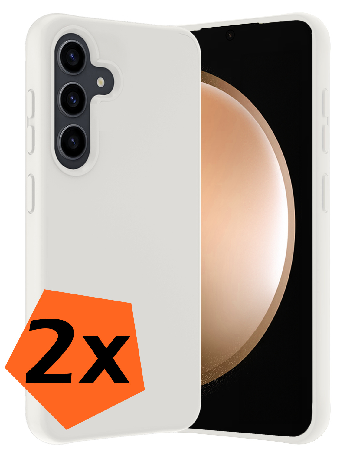 Nomfy Hoesje Geschikt voor Samsung S23 FE Hoesje Siliconen Cover Case - Hoes Geschikt voor Samsung Galaxy S23 FE Hoes Back Case - 2-PACK - Wit