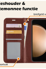 Nomfy Hoesje Geschikt voor Samsung S23 FE Hoes Bookcase Flipcase Book Cover - Hoes Geschikt voor Samsung Galaxy S23 FE Hoesje Book Case - Bruin