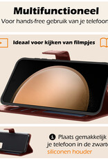 Nomfy Hoesje Geschikt voor Samsung S23 FE Hoes Bookcase Flipcase Book Cover - Hoes Geschikt voor Samsung Galaxy S23 FE Hoesje Book Case - Bruin