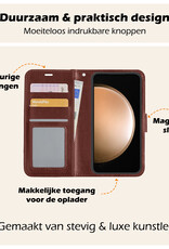 Nomfy Hoesje Geschikt voor Samsung S23 FE Hoes Bookcase Flipcase Book Cover - Hoes Geschikt voor Samsung Galaxy S23 FE Hoesje Book Case - Bruin