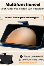 Nomfy Hoesje Geschikt voor Samsung S23 FE Hoes Bookcase Flipcase Book Cover - Hoes Geschikt voor Samsung Galaxy S23 FE Hoesje Book Case - Donkerblauw