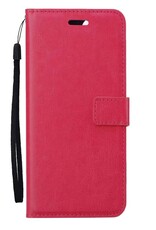 Nomfy Hoesje Geschikt voor Samsung S23 FE Hoes Bookcase Flipcase Book Cover - Hoes Geschikt voor Samsung Galaxy S23 FE Hoesje Book Case - Donkerroze