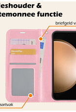 Nomfy Hoesje Geschikt voor Samsung S23 FE Hoes Bookcase Flipcase Book Cover - Hoes Geschikt voor Samsung Galaxy S23 FE Hoesje Book Case - Lichtroze