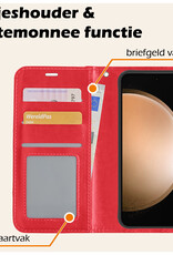 Nomfy Hoesje Geschikt voor Samsung S23 FE Hoes Bookcase Flipcase Book Cover - Hoes Geschikt voor Samsung Galaxy S23 FE Hoesje Book Case - Rood
