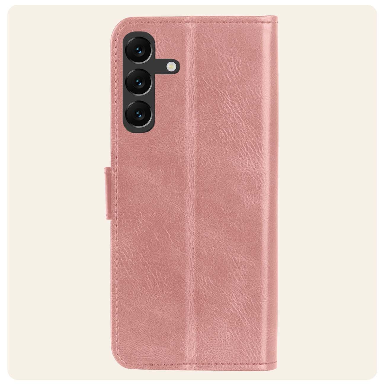 Nomfy Hoesje Geschikt voor Samsung S23 FE Hoes Bookcase Flipcase Book Cover - Hoes Geschikt voor Samsung Galaxy S23 FE Hoesje Book Case - Rosé goud