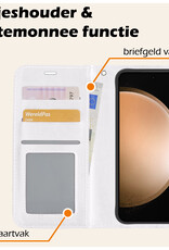 Nomfy Hoesje Geschikt voor Samsung S23 FE Hoes Bookcase Flipcase Book Cover - Hoes Geschikt voor Samsung Galaxy S23 FE Hoesje Book Case - Wit