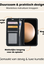 Nomfy Hoesje Geschikt voor Samsung S23 FE Hoes Bookcase Flipcase Book Cover - Hoes Geschikt voor Samsung Galaxy S23 FE Hoesje Book Case - Zwart