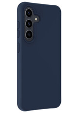 BASEY. Hoes Geschikt voor Samsung S23 FE Hoesje Siliconen Back Cover Case Met Screenprotector - Hoesje Geschikt voor Samsung Galaxy S23 FE Hoes Cover Hoesje - Donkerblauw