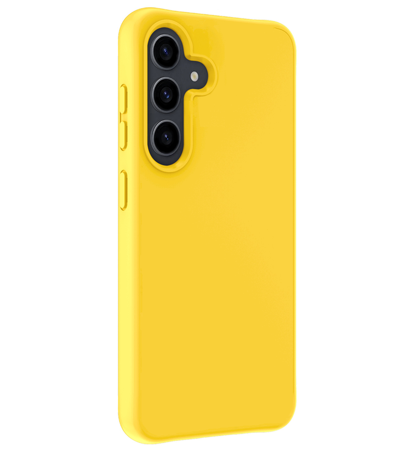 BASEY. Hoes Geschikt voor Samsung S23 FE Hoesje Siliconen Back Cover Case Met Screenprotector - Hoesje Geschikt voor Samsung Galaxy S23 FE Hoes Cover Hoesje - Geel