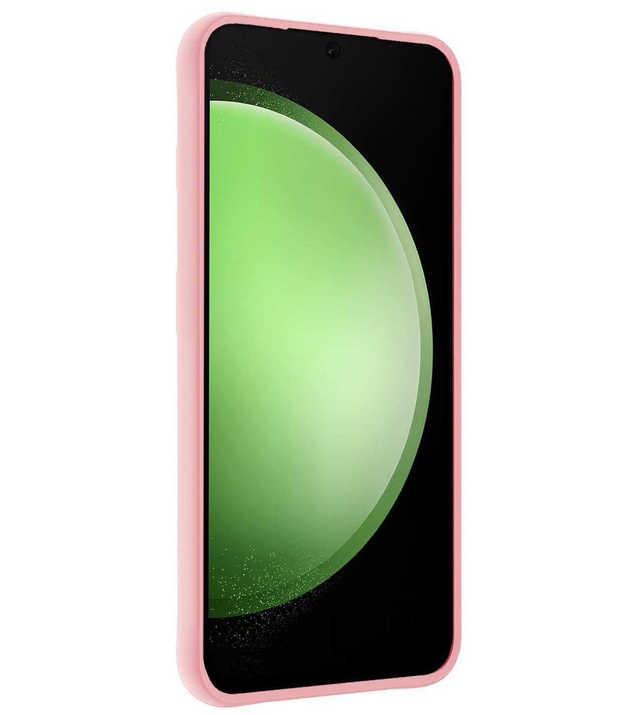 BASEY. Hoes Geschikt voor Samsung S23 FE Hoesje Siliconen Back Cover Case Met Screenprotector - Hoesje Geschikt voor Samsung Galaxy S23 FE Hoes Cover Hoesje - Lichtroze