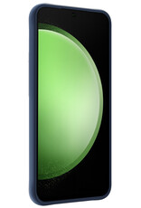 BASEY. Hoes Geschikt voor Samsung S23 FE Hoesje Siliconen Back Cover Case Met 2x Screenprotector - Hoesje Geschikt voor Samsung Galaxy S23 FE Hoes Cover Hoesje - Donkerblauw