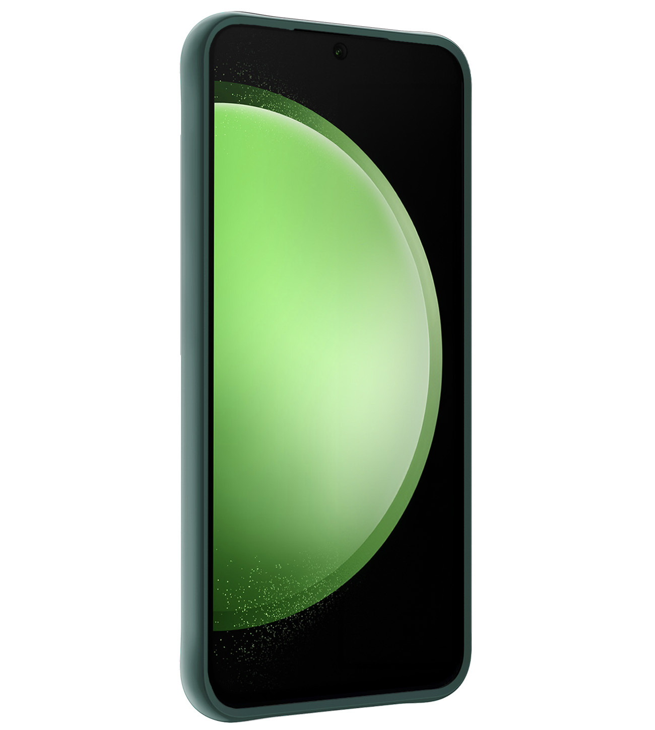 BASEY. Hoes Geschikt voor Samsung S23 FE Hoesje Siliconen Back Cover Case Met 2x Screenprotector - Hoesje Geschikt voor Samsung Galaxy S23 FE Hoes Cover Hoesje - Donkergroen