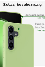 BASEY. Hoes Geschikt voor Samsung S23 FE Hoesje Siliconen Back Cover Case Met 2x Screenprotector - Hoesje Geschikt voor Samsung Galaxy S23 FE Hoes Cover Hoesje - Groen