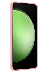 BASEY. Hoes Geschikt voor Samsung S23 FE Hoesje Siliconen Back Cover Case Met 2x Screenprotector - Hoesje Geschikt voor Samsung Galaxy S23 FE Hoes Cover Hoesje - Lichtroze