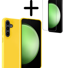 BASEY. BASEY. Samsung Galaxy S23 FE Hoesje Siliconen Met Screenprotector - Geel