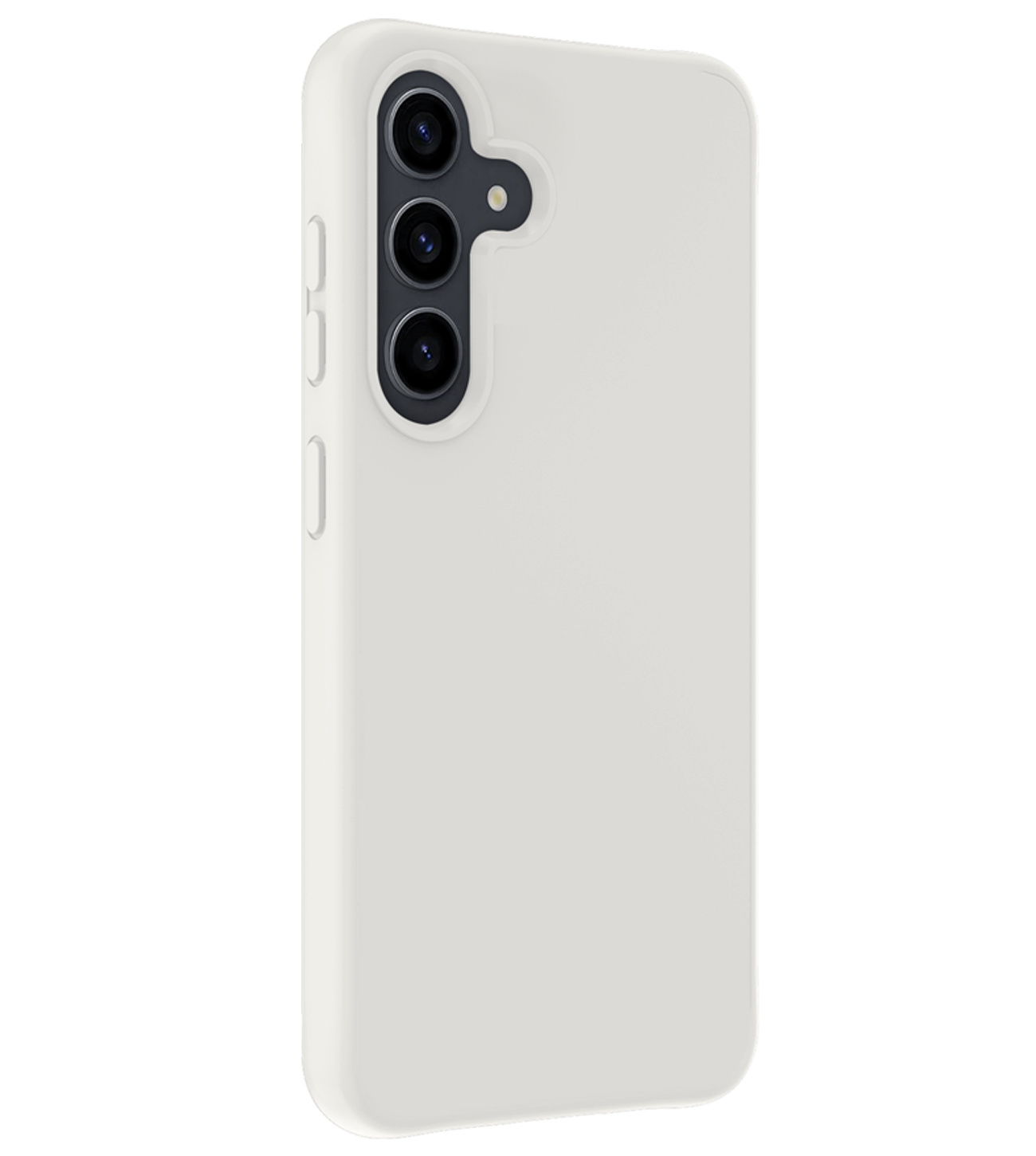 BASEY. Hoes Geschikt voor Samsung S23 FE Hoesje Siliconen Back Cover Case Met 2x Screenprotector - Hoesje Geschikt voor Samsung Galaxy S23 FE Hoes Cover Hoesje - Wit