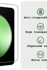 BASEY. Hoes Geschikt voor Samsung S23 FE Hoesje Bookcase Hoes Flip Case Book Cover Met Screenprotector - Hoesje Geschikt voor Samsung Galaxy S23 FE Hoes Book Case Hoesje - Zwart