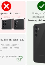 BASEY. Hoes Geschikt voor Samsung S23 FE Hoesje Bookcase Hoes Flip Case Book Cover Met 2x Screenprotector - Hoesje Geschikt voor Samsung Galaxy S23 FE Hoes Book Case Hoesje - Lichtroze