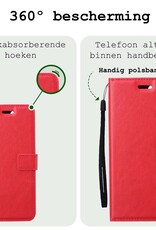 BASEY. Hoes Geschikt voor Samsung S23 FE Hoesje Bookcase Hoes Flip Case Book Cover Met 2x Screenprotector - Hoesje Geschikt voor Samsung Galaxy S23 FE Hoes Book Case Hoesje - Rood