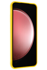 NoXx Hoes Geschikt voor Samsung S23 FE Hoesje Cover Siliconen Back Case Hoes Met Screenprotector - Geel