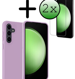 BASEY. BASEY. Samsung Galaxy S23 FE Hoesje Siliconen Met 2x Screenprotector - Lila