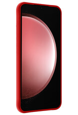 NoXx Hoes Geschikt voor Samsung S23 FE Hoesje Cover Siliconen Back Case Hoes Met Screenprotector - Rood