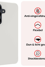 NoXx Hoes Geschikt voor Samsung S23 FE Hoesje Cover Siliconen Back Case Hoes Met Screenprotector - Wit