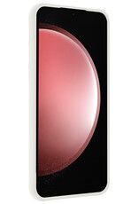 NoXx Hoes Geschikt voor Samsung S23 FE Hoesje Cover Siliconen Back Case Hoes Met Screenprotector - Wit
