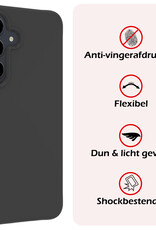 NoXx Hoes Geschikt voor Samsung S23 FE Hoesje Cover Siliconen Back Case Hoes Met Screenprotector - Zwart