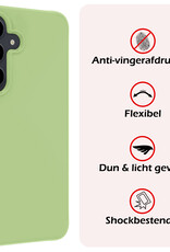 NoXx Hoes Geschikt voor Samsung S23 FE Hoesje Cover Siliconen Back Case Hoes Met 2x Screenprotector - Groen