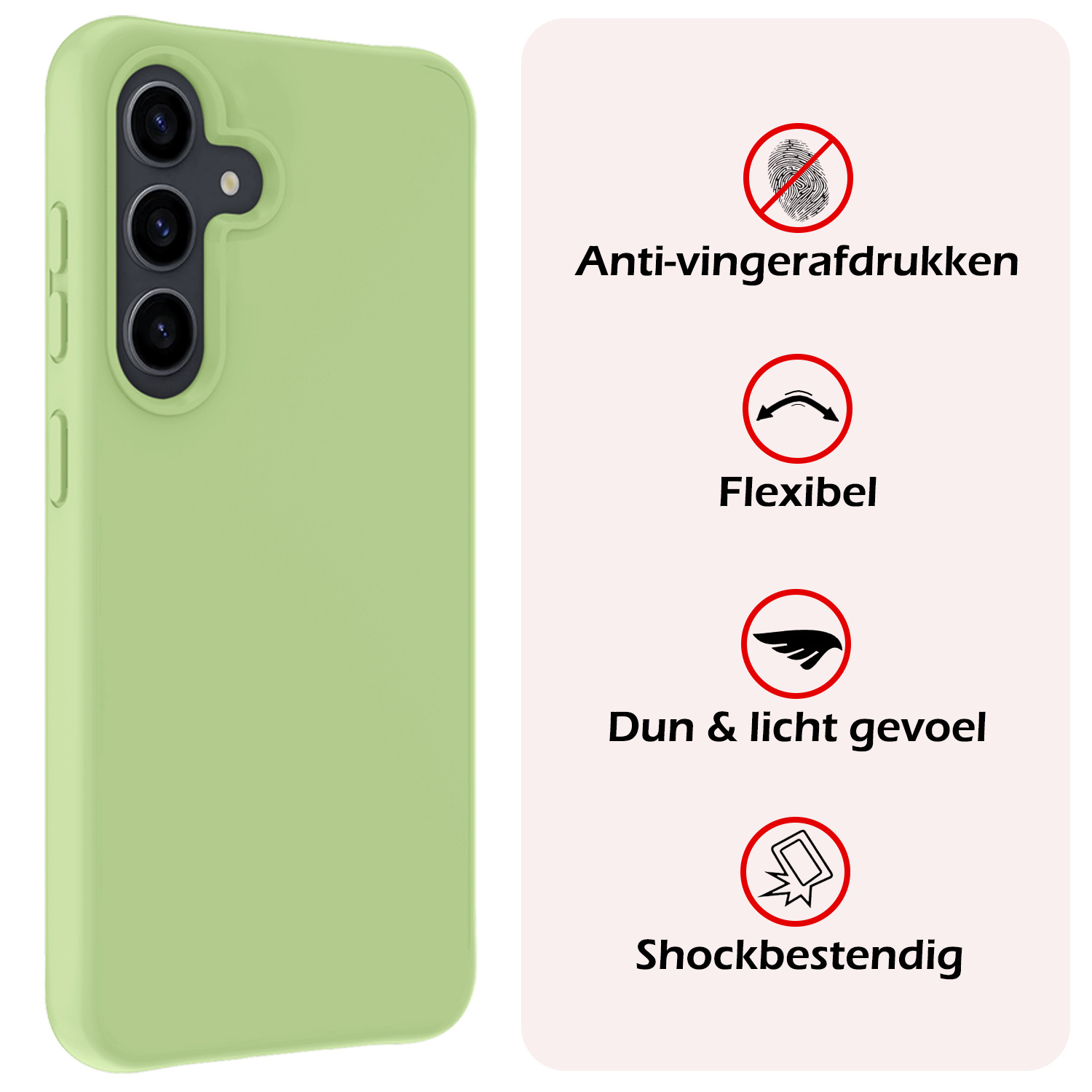 NoXx Hoes Geschikt voor Samsung S23 FE Hoesje Cover Siliconen Back Case Hoes Met 2x Screenprotector - Groen