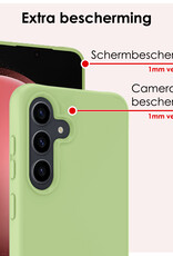 NoXx Hoes Geschikt voor Samsung S23 FE Hoesje Cover Siliconen Back Case Hoes Met 2x Screenprotector - Groen