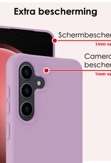 NoXx Hoes Geschikt voor Samsung S23 FE Hoesje Cover Siliconen Back Case Hoes Met 2x Screenprotector - Lila
