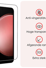 NoXx Hoes Geschikt voor Samsung S23 FE Hoesje Cover Siliconen Back Case Hoes Met 2x Screenprotector - Lichtroze