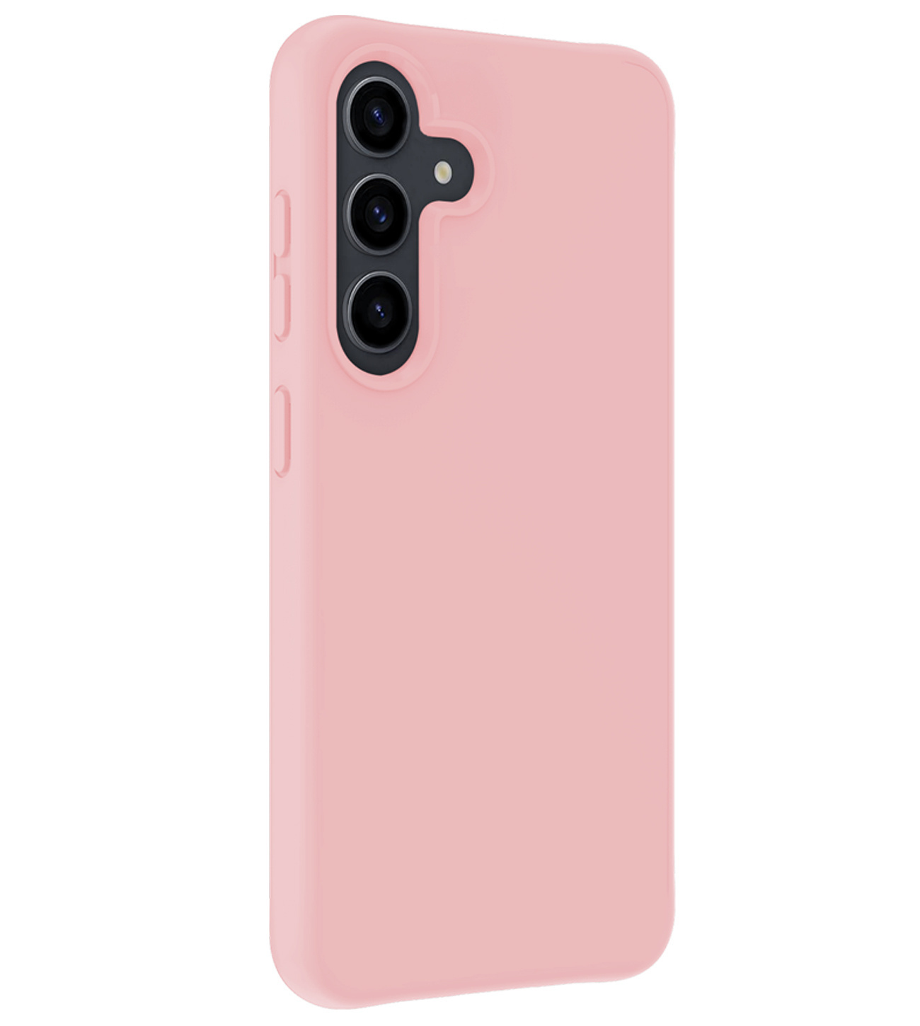 NoXx Hoes Geschikt voor Samsung S23 FE Hoesje Cover Siliconen Back Case Hoes Met 2x Screenprotector - Lichtroze
