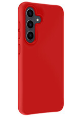 NoXx Hoes Geschikt voor Samsung S23 FE Hoesje Cover Siliconen Back Case Hoes Met 2x Screenprotector - Rood