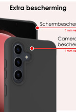 NoXx Hoes Geschikt voor Samsung S23 FE Hoesje Cover Siliconen Back Case Hoes Met 2x Screenprotector - Zwart
