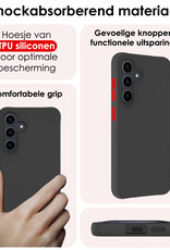 NoXx Hoes Geschikt voor Samsung S23 FE Hoesje Cover Siliconen Back Case Hoes Met 2x Screenprotector - Zwart