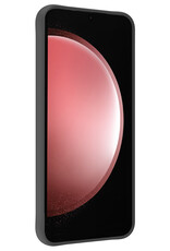 NoXx Hoes Geschikt voor Samsung S23 FE Hoesje Cover Siliconen Back Case Hoes Met 2x Screenprotector - Zwart