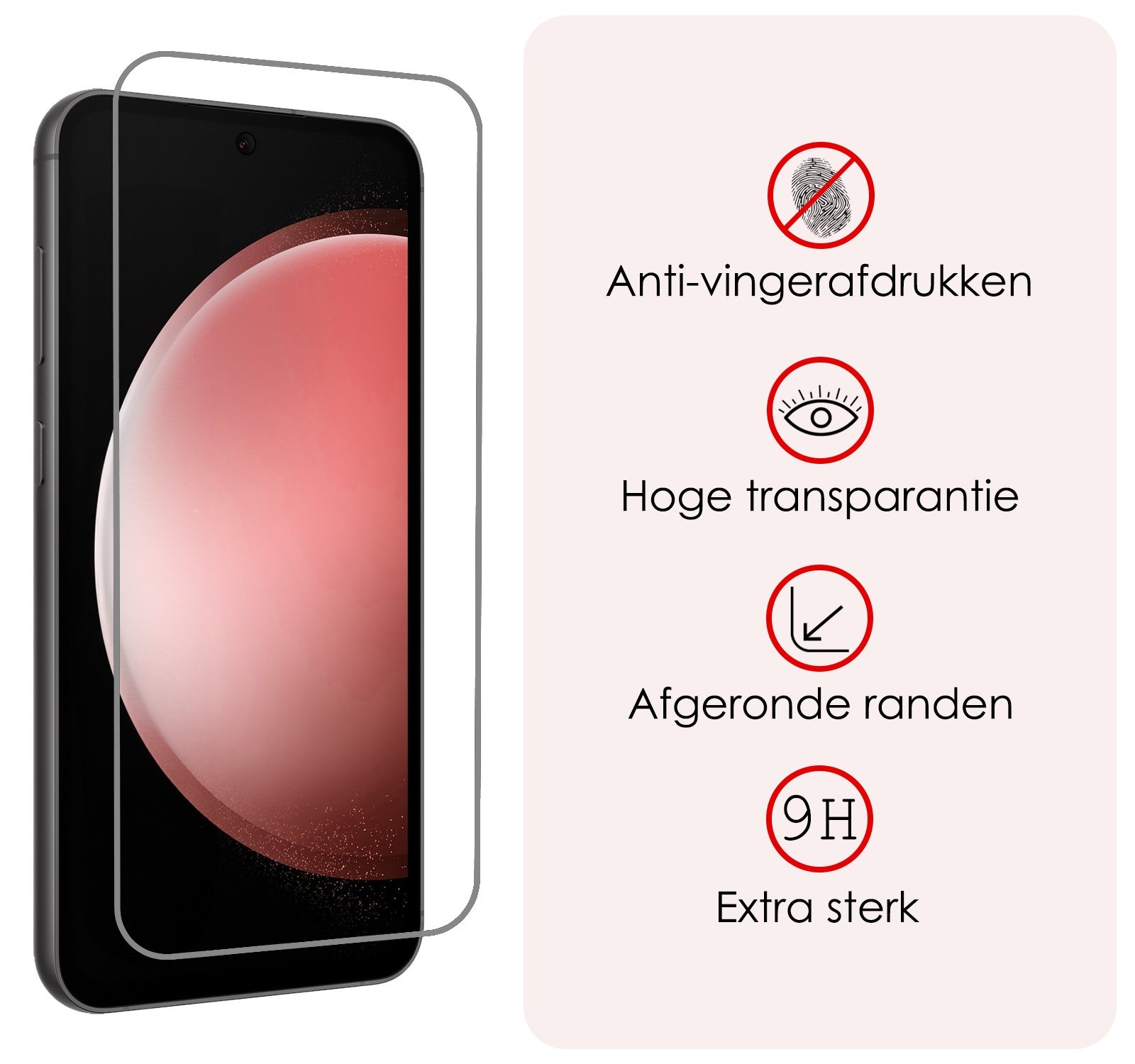 NoXx Hoes Geschikt voor Samsung S23 FE Hoesje Book Case Hoes Flip Cover Wallet Bookcase Met Screenprotector - Donkerroze