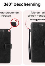 NoXx Hoes Geschikt voor Samsung S23 FE Hoesje Book Case Hoes Flip Cover Wallet Bookcase Met Screenprotector - Zwart