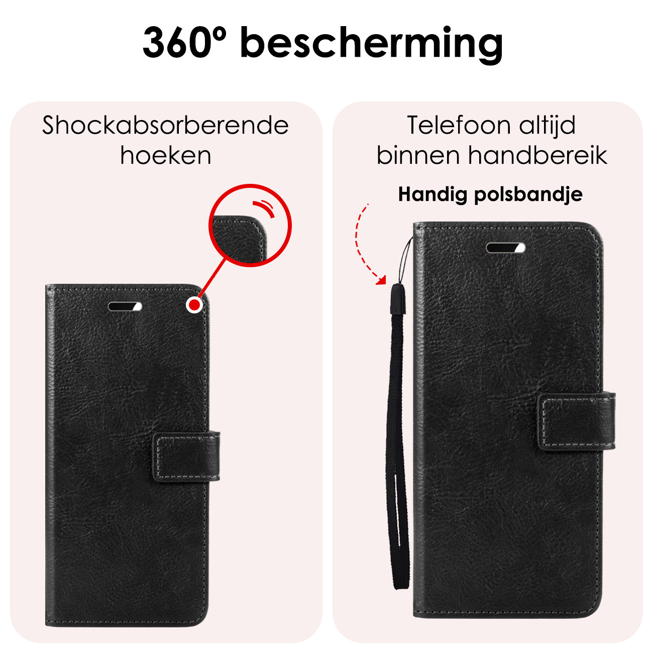NoXx Hoes Geschikt voor Samsung S23 FE Hoesje Book Case Hoes Flip Cover Wallet Bookcase Met Screenprotector - Zwart
