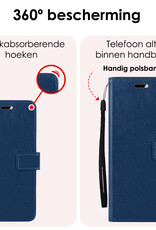 NoXx Hoes Geschikt voor Samsung S23 FE Hoesje Book Case Hoes Flip Cover Wallet Bookcase Met 2x Screenprotector - Donkerblauw