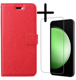BASEY. BASEY. Samsung Galaxy S23 FE Hoesje Bookcase Met Screenprotector - Rood