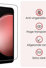 NoXx Hoes Geschikt voor Samsung S23 FE Hoesje Book Case Hoes Flip Cover Wallet Bookcase Met 2x Screenprotector - Rosé goud